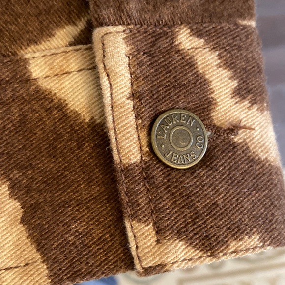 NWOT Ralph Lauren Jean Jacket Brown and Tan. Size Medium. - Picture 4 of 9